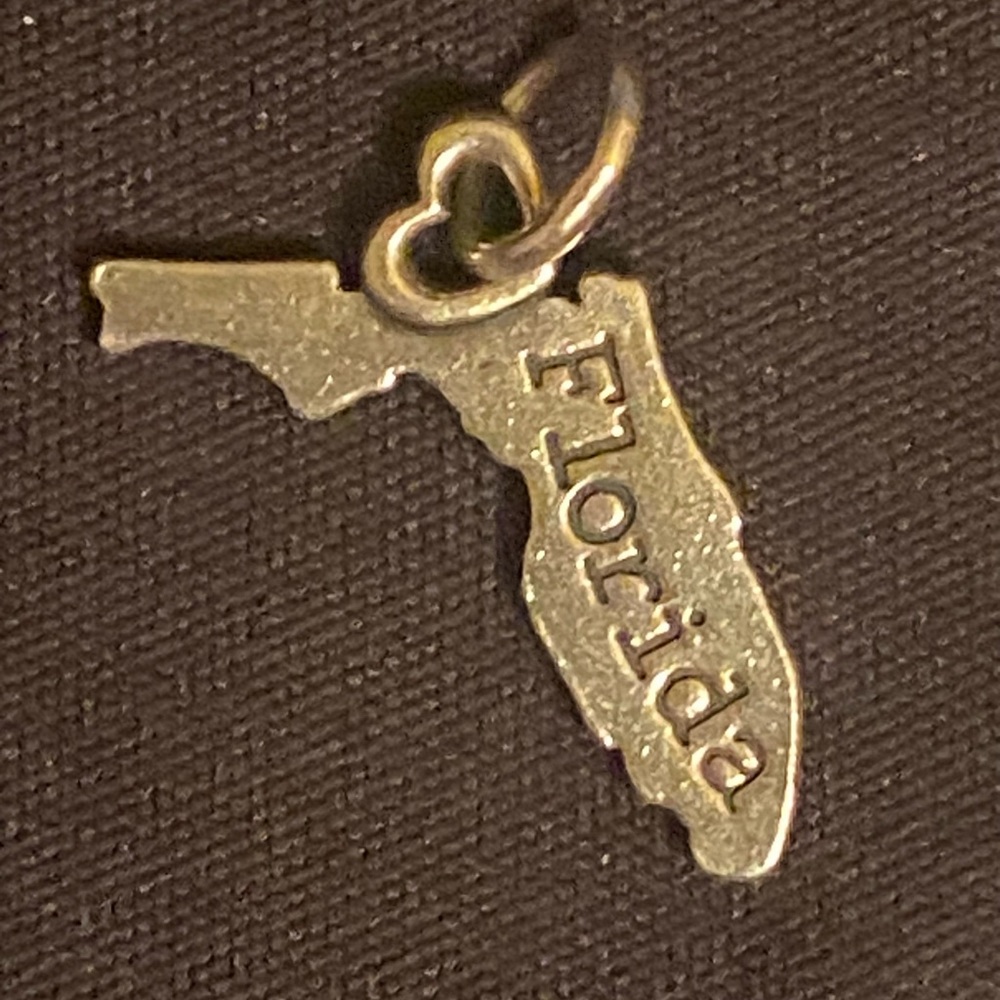 James Avery Sterling Silver Florida State Charm uncut loop